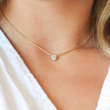 Gold Round CZ Necklace